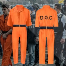 Halloween Luigi cosplay costume American prison costume cosplay orange prison costume two-piece set