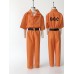 Halloween Luigi cosplay costume American prison costume cosplay orange prison costume two-piece set