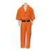 Halloween Luigi cosplay costume American prison costume cosplay orange prison costume two-piece set