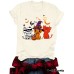 Three Halloween cat prints on short sleeves