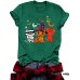 Three Halloween cat prints on short sleeves