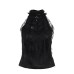 Street Style Gothic Ruffled Rose Strap Top with Spiderweb Bow Neckline for Women
