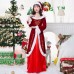 Christmas Santa Claus Christmas Long Dress Women's Long Sleeve Dress Set