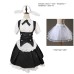 Cute Original Black and White Maid Costume with Bunny Ears Puffy Skirt