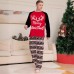 Christmas Letter Print Striped Family Matching Pajama Set Home Wear