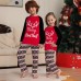 Christmas Letter Print Striped Family Matching Pajama Set Home Wear