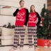Christmas Letter Print Striped Family Matching Pajama Set Home Wear