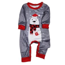 Comfortable Printed Parent-Child Pajama Set Christmas Print Matching Family Sleepwear