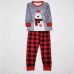 Comfortable Printed Parent-Child Pajama Set Christmas Print Matching Family Sleepwear