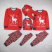 Christmas Deer Letter Print Plaid Home Wear Pajama Family Set