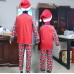 Christmas Deer Letter Print Plaid Home Wear Pajama Family Set