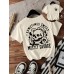 T-shirt women Halloween skull round neck