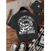 T-shirt women Halloween skull round neck