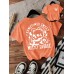 T-shirt women Halloween skull round neck
