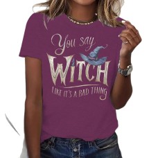 Printed short sleeved witch Halloween Printed short sleeved witch Halloween