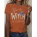 Printed short sleeved witch Halloween