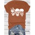 Round neck skull print top