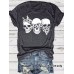 Round neck skull print top