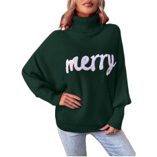 High Neck Batwing Sleeve Loose Fit Knitwear