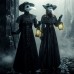 Halloween Adult Medieval Steampunk Style Plague Doctor Costume with Bird Beak Crow Mask