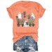 Ghost Flowers Halloween Round Neck Short Sleeve