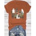 Ghost Flowers Halloween Round Neck Short Sleeve