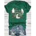 Ghost Flowers Halloween Round Neck Short Sleeve
