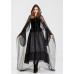 Halloween Party Dark Vampire Witch Castle Witch Costume for Women, Movie Photography Performance Outfit