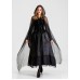 Halloween Party Dark Vampire Witch Castle Witch Costume for Women, Movie Photography Performance Outfit