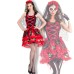 Halloween new lace skeleton ghost bride costume zombie bride game suit