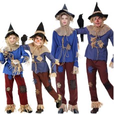 Halloween Costume Wizard of Oz Scarecrow Cosplay Children Adult Parent-Child Drama Performance Outfit
