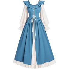 Medieval Renaissance Victorian lace up long sleeved dress Irish dress Halloween costume