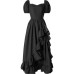 Victorian Renaissance Farmer Countryside Retro High and Low Irregular Dress