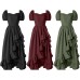 Victorian Renaissance Farmer Countryside Retro High and Low Irregular Dress