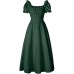 Medieval Renaissance Victorian Farmer Retro High waisted Short sleeved Dress