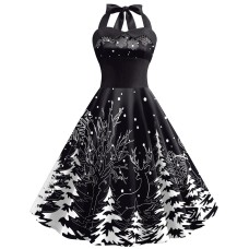 Christmas Snowflake Strap High Waist Skirt for Children