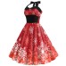 Christmas Snowflake Strap High Waist Skirt for Children