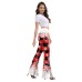 Christmas women's bell bottom pants