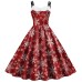 Christmas dress snowflake suspender women's dress