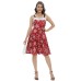 Christmas dress snowflake suspender women's dress