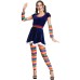 Rainbow striped Christmas costume Halloween party costume Drama circus clown COS costume Stage costume