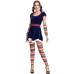 Rainbow striped Christmas costume Halloween party costume Drama circus clown COS costume Stage costume
