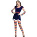 Rainbow striped Christmas costume Halloween party costume Drama circus clown COS costume Stage costume