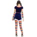Rainbow striped Christmas costume Halloween party costume Drama circus clown COS costume Stage costume