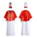 Halloween Priest Costume Cosplay Robe Red Cape Set Medieval Stage Performance Costume