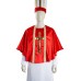 Halloween Priest Costume Cosplay Robe Red Cape Set Medieval Stage Performance Costume