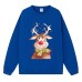 Christmas reindeer hoodie women's long sleeved shoulder down