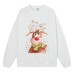 Christmas reindeer hoodie women's long sleeved shoulder down