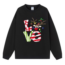 Christmas hoodie women's love print reindeer