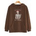 Christmas Hoodie Women's Shoulder Down Christmas Skeleton Hoodie